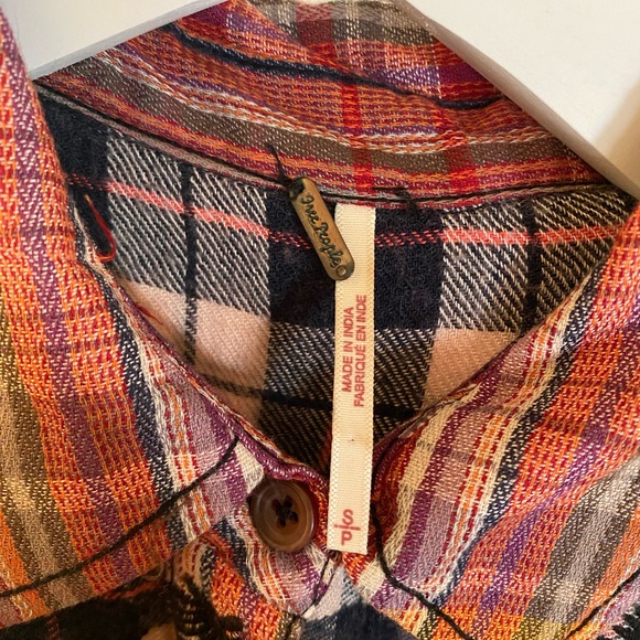 Freepeople button down embroidered flannel duster - Picture 9 of 9